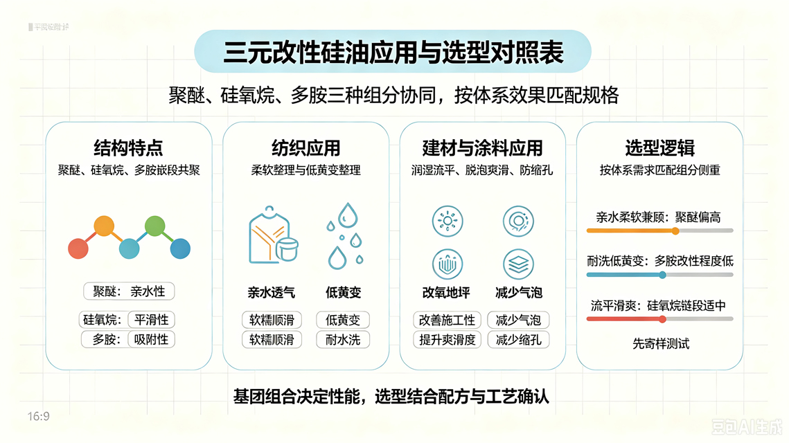 中科鸿泰硅油_三元改性硅油是什么_三元改性硅油_柔软剂_消泡剂_匀泡剂_涂料行业_纺织行业_低黄变_耐水洗差_亲水硅油