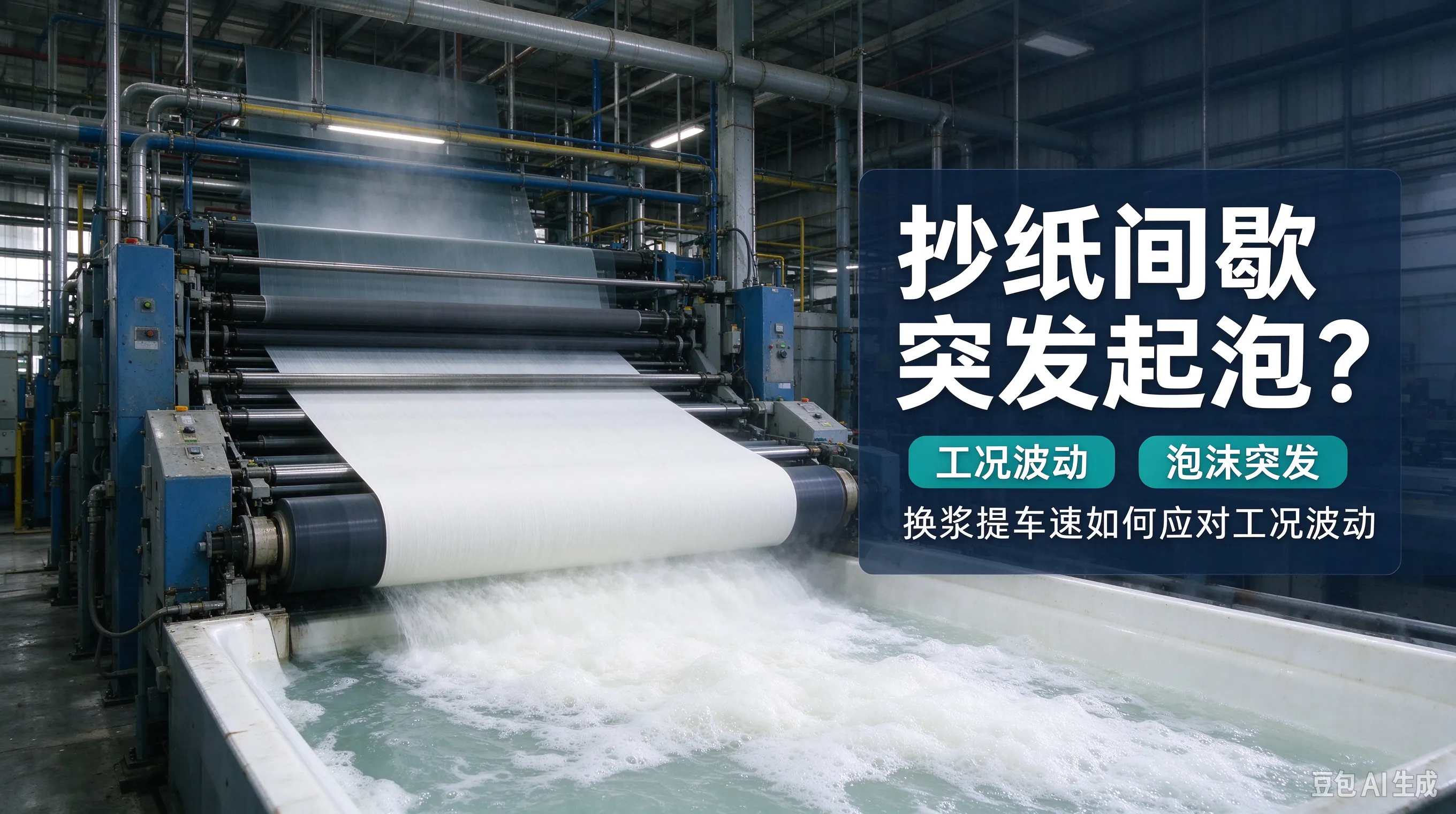 抄纸间歇突发起泡？换浆提车速，抄纸消泡剂该怎么应对工况波动