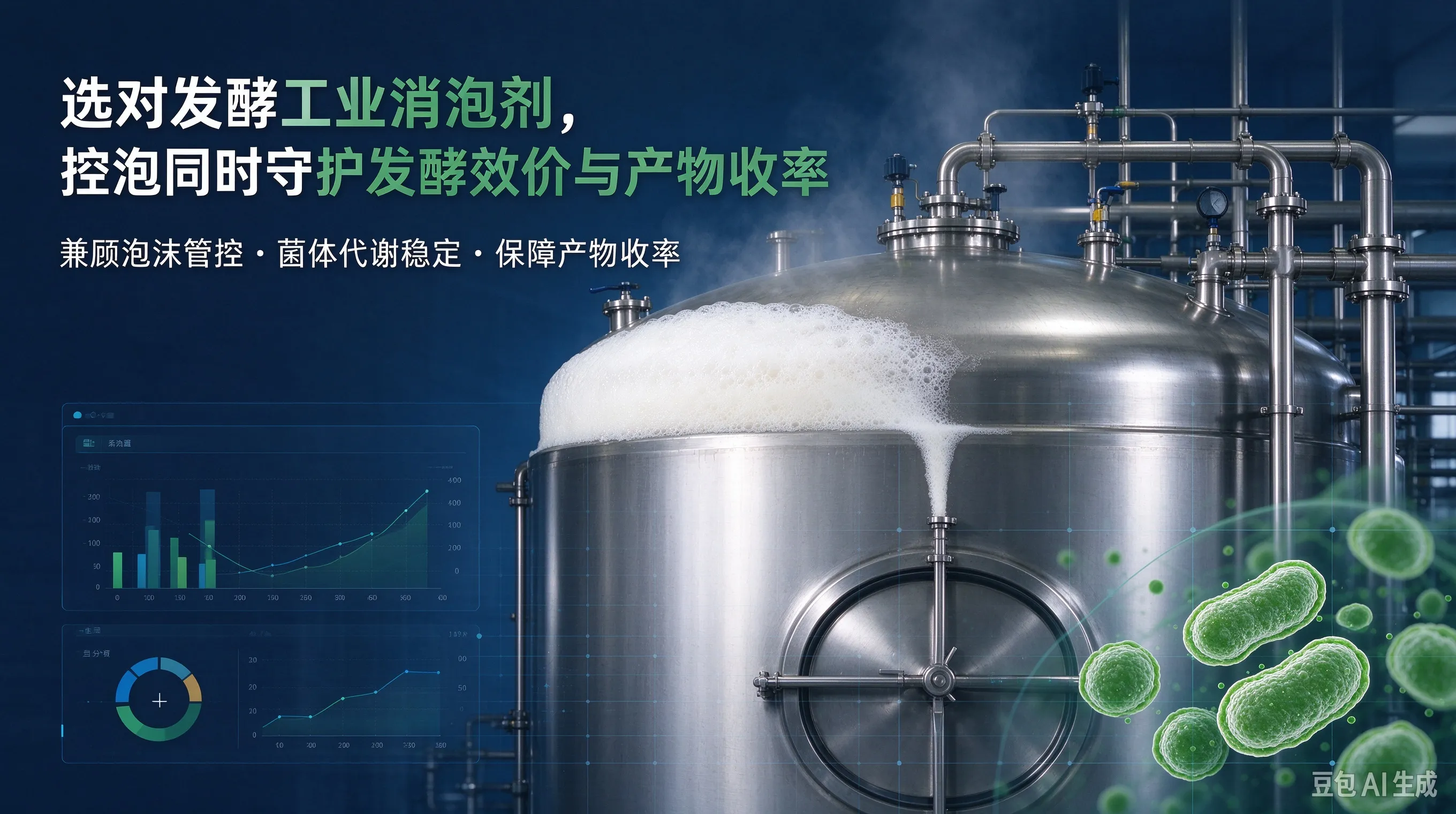 选对发酵工业消泡剂，控泡同时守护发酵效价与产物收率