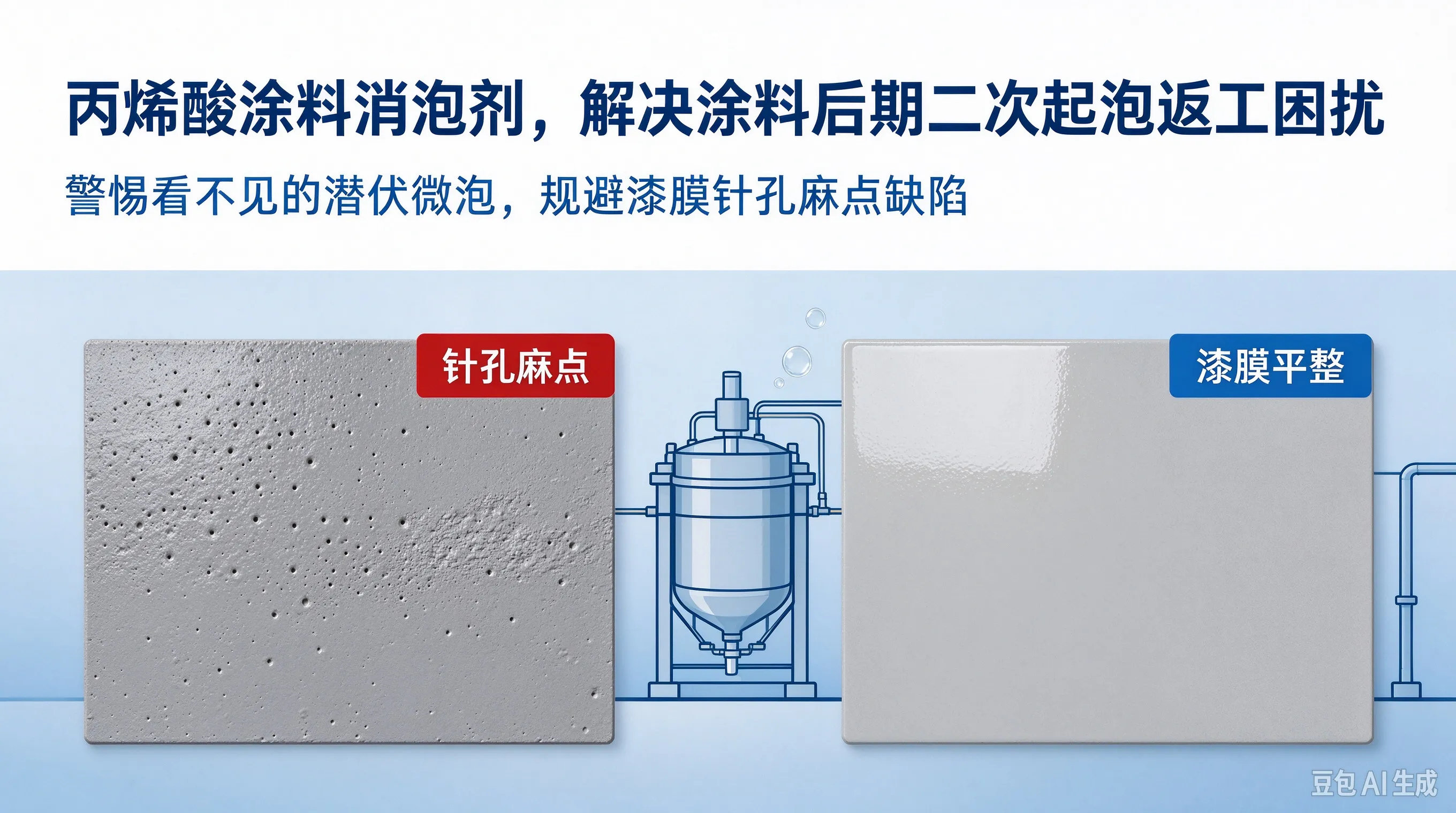 丙烯酸涂料消泡剂,解决涂料后期二次起泡返工困扰