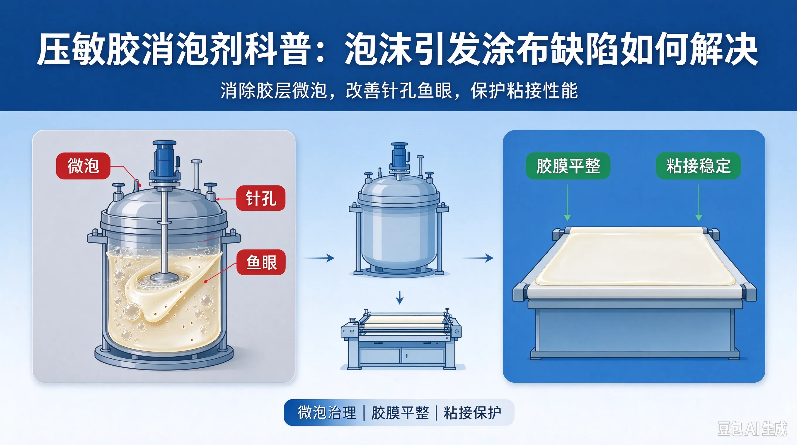 压敏胶消泡剂科普:泡沫引发涂布缺陷如何解决